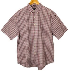 AEO Plaid Short Sleeve Button Down L